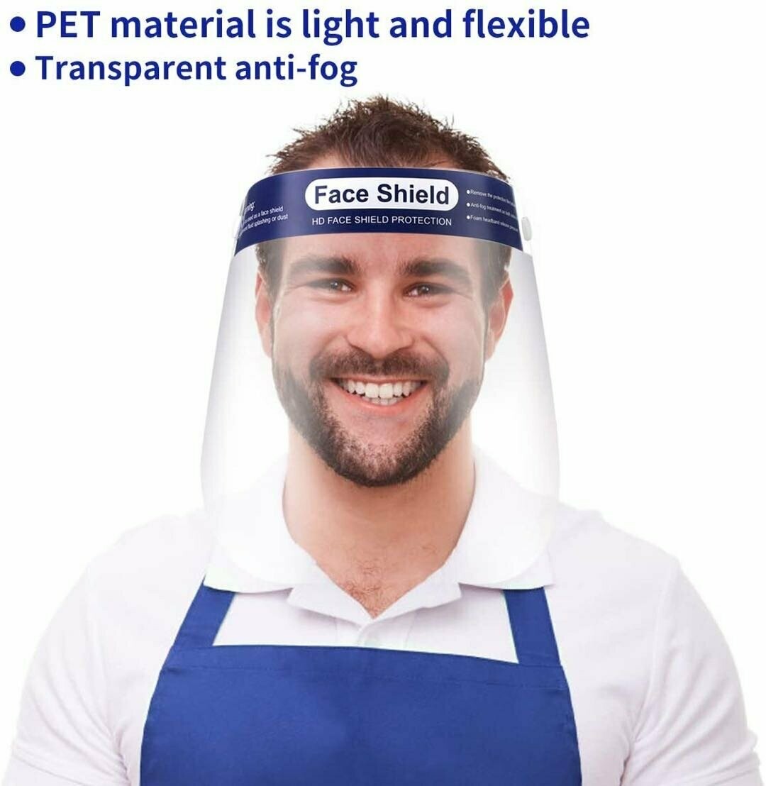Anti-droplet Direct Splash Isolation Protective Mask Visor Shield 10pcs (Reusable)