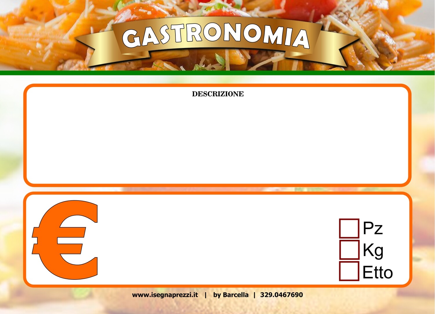 25 CARTELLINI SEGNAPREZZI GASTRONOMIA BASE NERA FORMATO 7X10