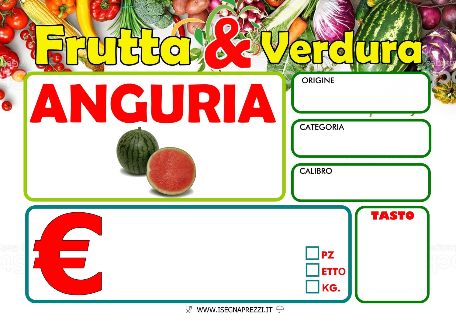 KIT 96 CARTELLINI ORTOFRUTTA CON FOTO FORMATO 7X10…
