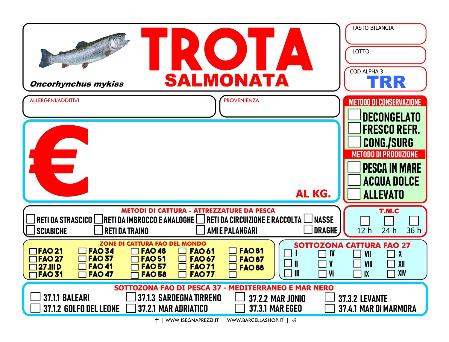 KIT 100 CARTELLINI ITALIA SETTENTRIONALE 10X14