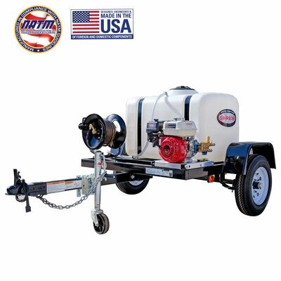 Mobile Trailer 95000
3200 PSI at 2.8 GPM HONDA® GX200 with CAT® Triplex Plunger Pump