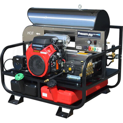 6115PRO-20G Pressure-Pro Professional 3500 PSI (Gas-Hot Water) Belt-Drive Skid Pressure Washer w/ Generator, General Pump & Electric Start Honda GX630 Engine
**Please call for availability**