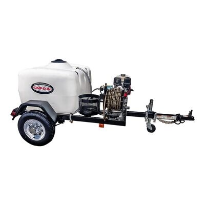 Mobile Trailer 95001
3800 PSI at 3.5 GPM HONDA® GX270 with CAT® Triplex Plunger Pump Cold Water