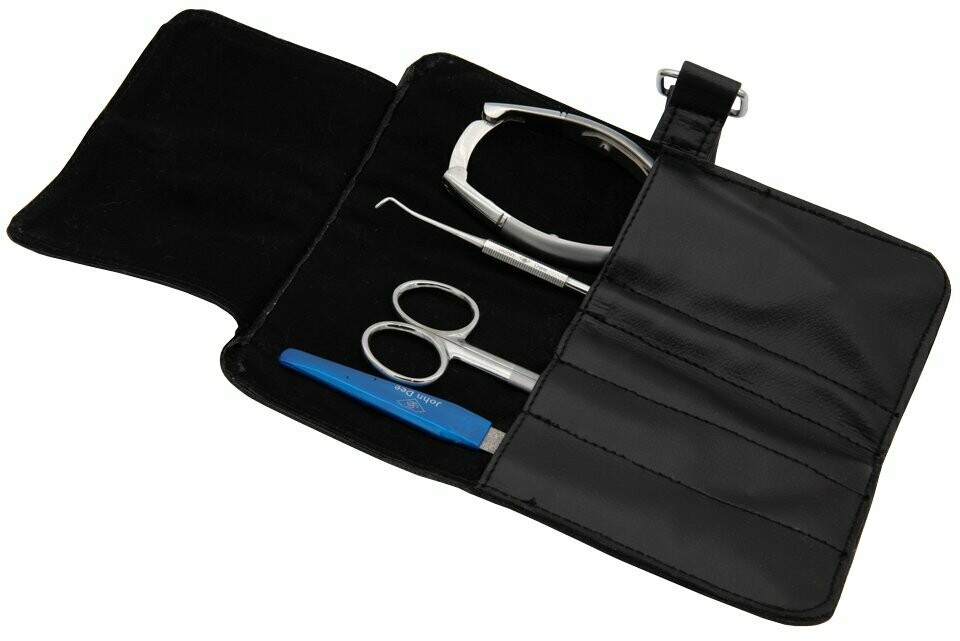 Fußpflegeset PROFESSIONAL | In Lederrolltasche | Mit Kopfschneider, Kronenschere, Nagelfeile und  Eckenheber