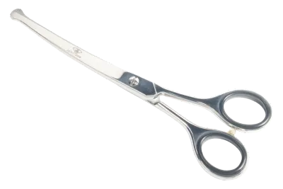 Frisörschere - Trimmschere 6 zoll - gebogene Schneide - Spitze ist abgestumpft- Microgezahnt