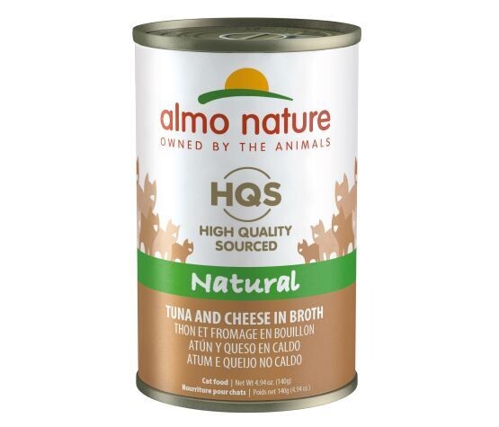 Almo Nature HQS Natural Cat Tuna And Cheese In Broth 140gr