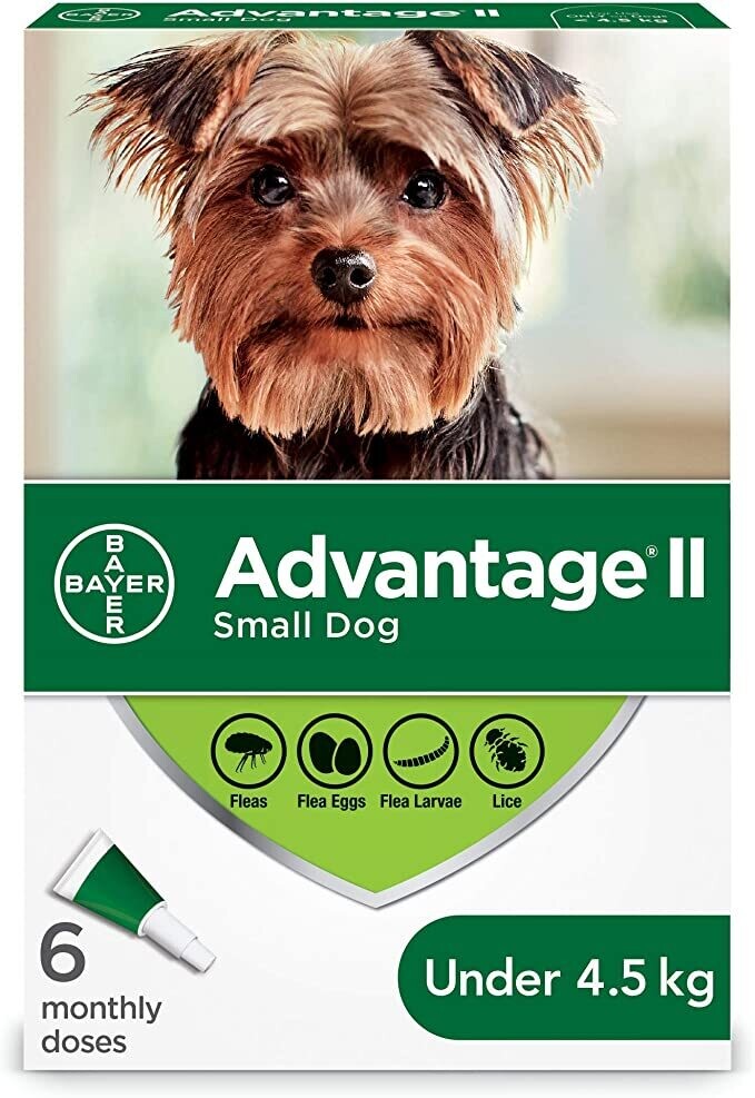 Bayer Advantage II Dog 6ds Less Than 4.5kg