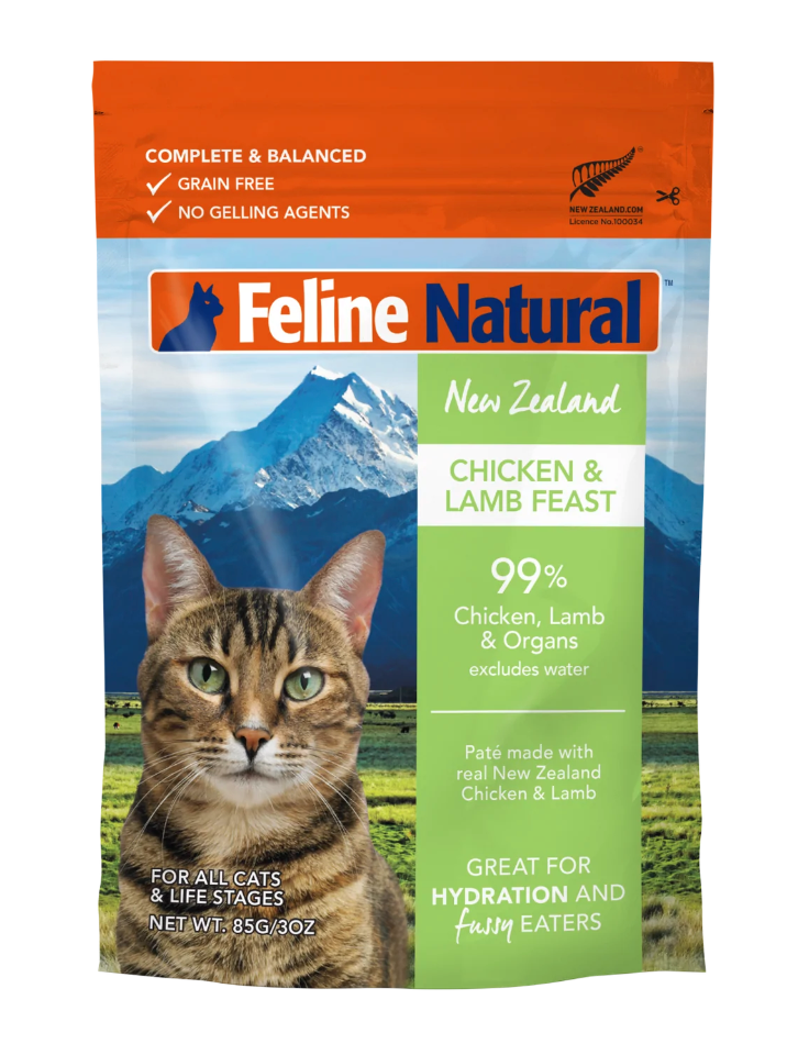 K9 Feline Natural Chicken & Lamb Feast Pouch Wet Cat Food 3oz