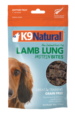 K9 Nat Dog Lamb Lung Protein Bites 1.76oz