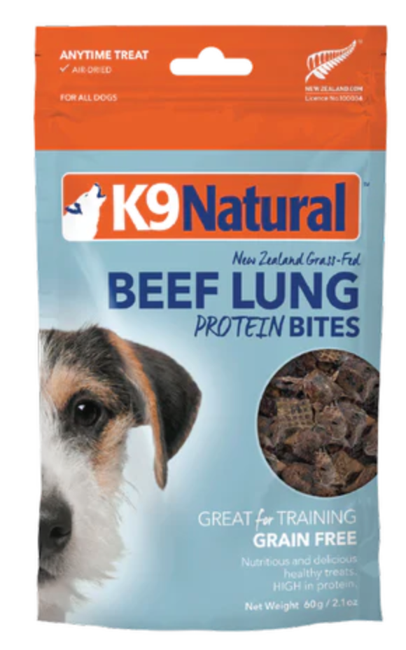 K9 Nat Dog Beef Lung Protein Bites 2.1oz