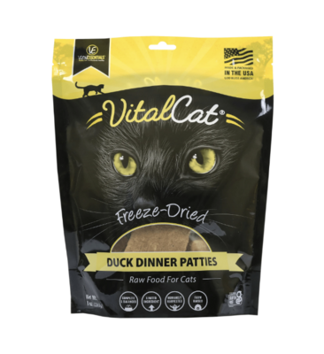 Vital Essentials Duck Dinner Patties Cat Freeze-Dried Grain Free Food 8oz