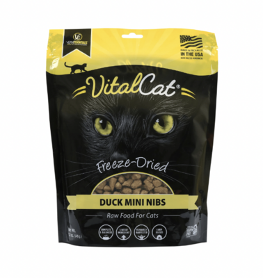 Vital Essentials Cat Duck Freeze Dried Mini Nibs Food 12oz