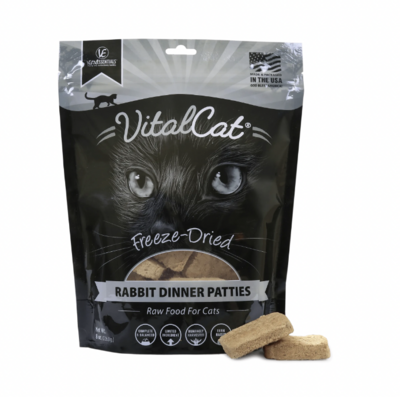 Vital Essentials Rabbit Dinner Patties Cat Freeze-Dried Grain Free Food 8 oz