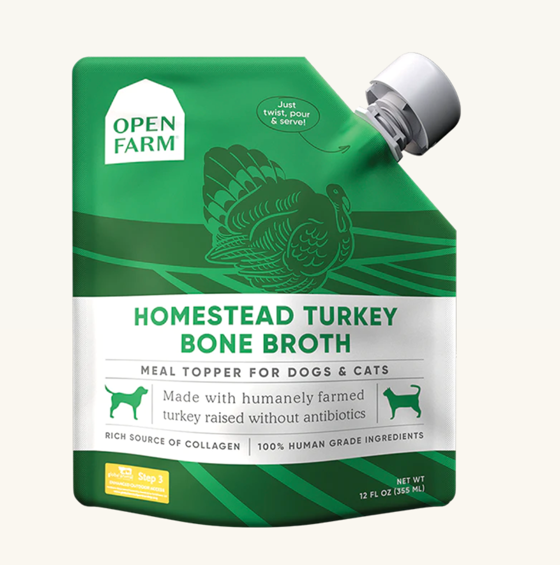 Open Farm Homestead Turkey Bone Broth 12oz