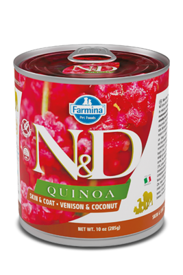 Farmina N&D Quinoa Dog Food Canned Skin & Coat Venison & Coconut