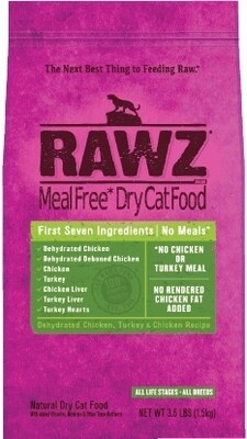 Rawz Dehydrated Chicken, Turkey & Chicken Cat Dry Food 3.5lb