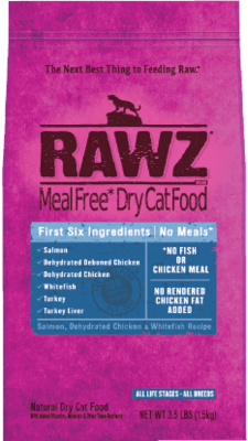 Rawz Dehydrated Salmon, Chicken & Whitefish Cat Dry Food 7.8lb