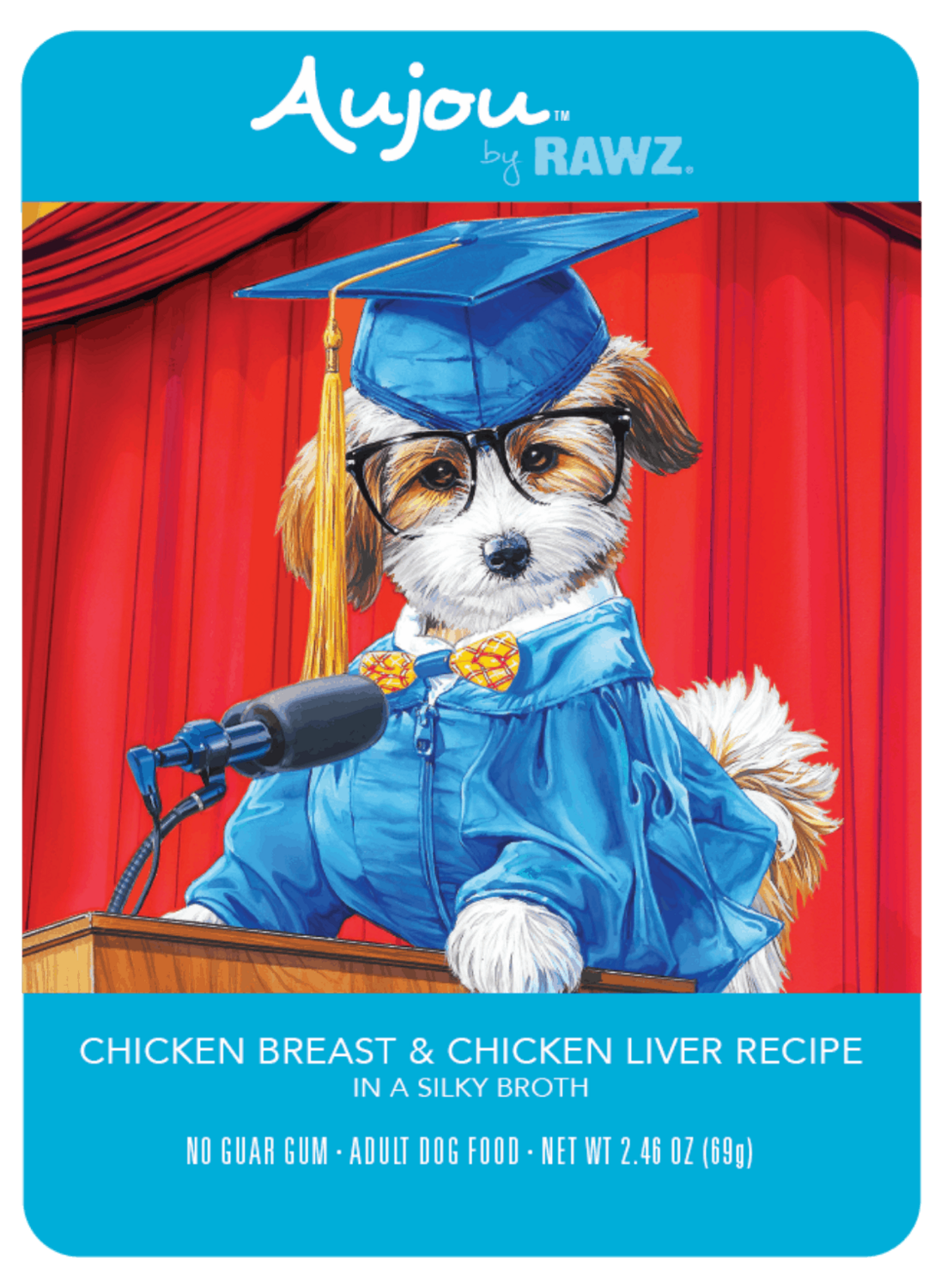 Rawz Aujou Dog Chicken Breast & Chicken Liver Recipe 2.46oz/69g