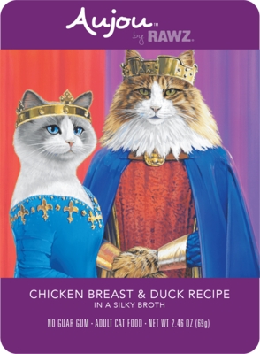 RAWZ Aujou Pouche Chicken breast& Duck Recipe Cat Wet Food 2.46oz