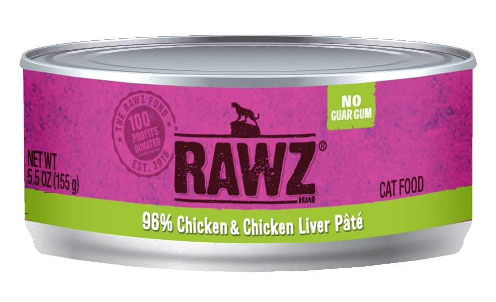 RAWZ Cat 96% Chicken & Chicken Liver  Pate 3oz