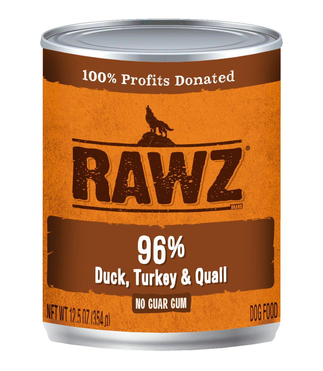 RAWZ Dog 96% Duck Turkey Quail Wet Food12.5oz