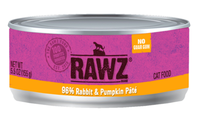 RAWZ Cat 96% Rabbit & Pumpkin Pate Cat Wet Food 5.5oz