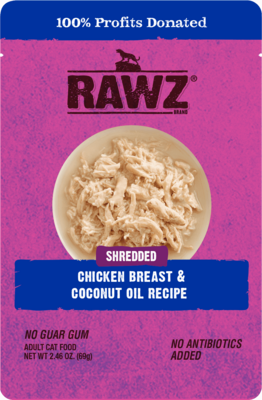 RAWZ Shredded Chicken Breast & Coconut Oil Recipe Cat Wet Food 2.46oz