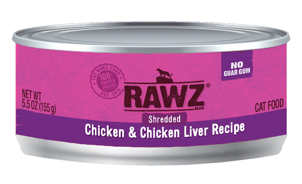 Rawz Shredded Chicken & Chicken Liver 3oz Cat Wet Food
