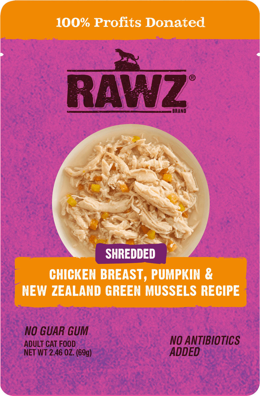 RAWZ Shredeed Chicken Breast, Pumpkin & New Zealand Green Mussels Recipe 2.46oz