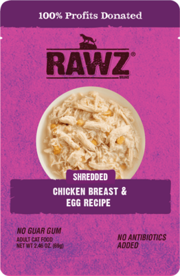 RAWZ Shredded Chicken Breast & Egg Recipe Cat Wet Food 2.46oz