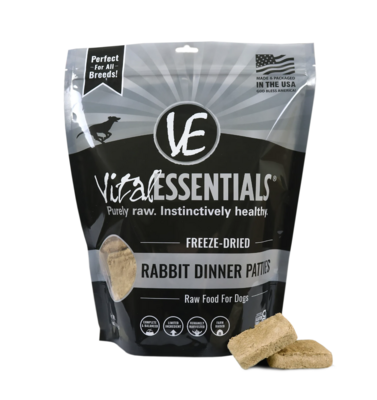 Vital Essentials Rabbit Mini Patties Grain Free Dog Freeze-Dried Food
