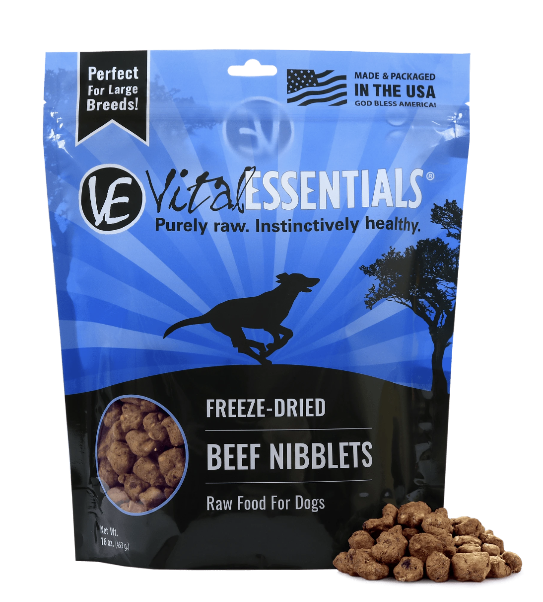 Vital Essentials Beef Nibblet Grain Free Dog Freeze-Dried Food 16oz
