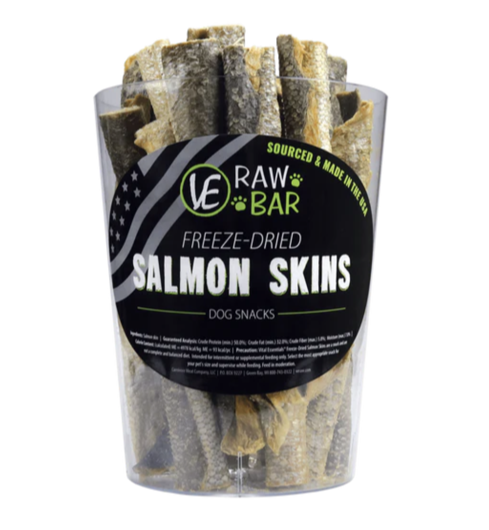 Vital Essentials Raw Bar Cod Skin Freeze-Dried Snack Dog Treatm1pcs