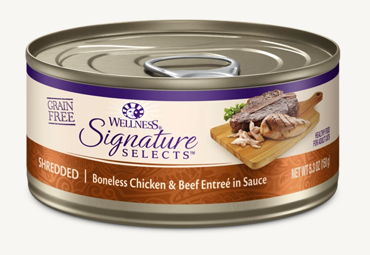 Wellness Core Signature Selects Shredded Chicken & Beef Cat Wet Food 5.3oz