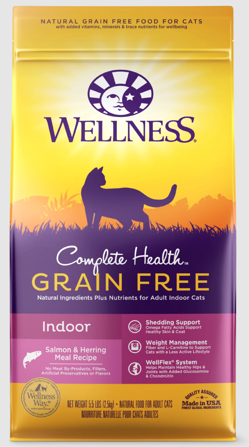 Wellness Complete Health Grain Free Adult Salmon 5.5lb Cat Dry Food