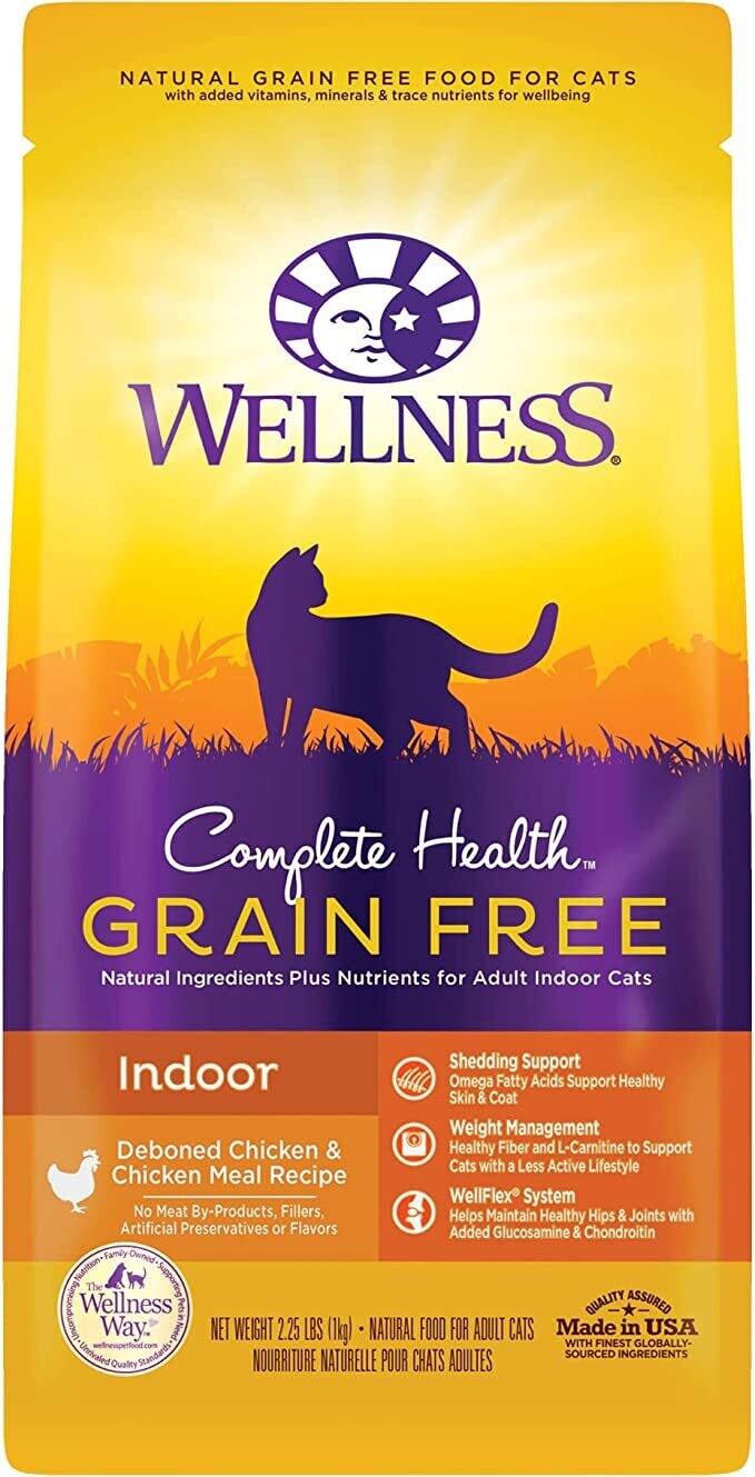 Wellness Complete Health Grain Free Indoor Health Chicken 5.5lb Cat Dry Food