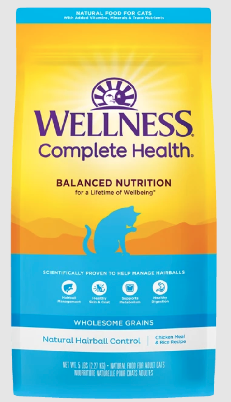 Wellness Natural Adult Hairball Cat Dry Food 5lb