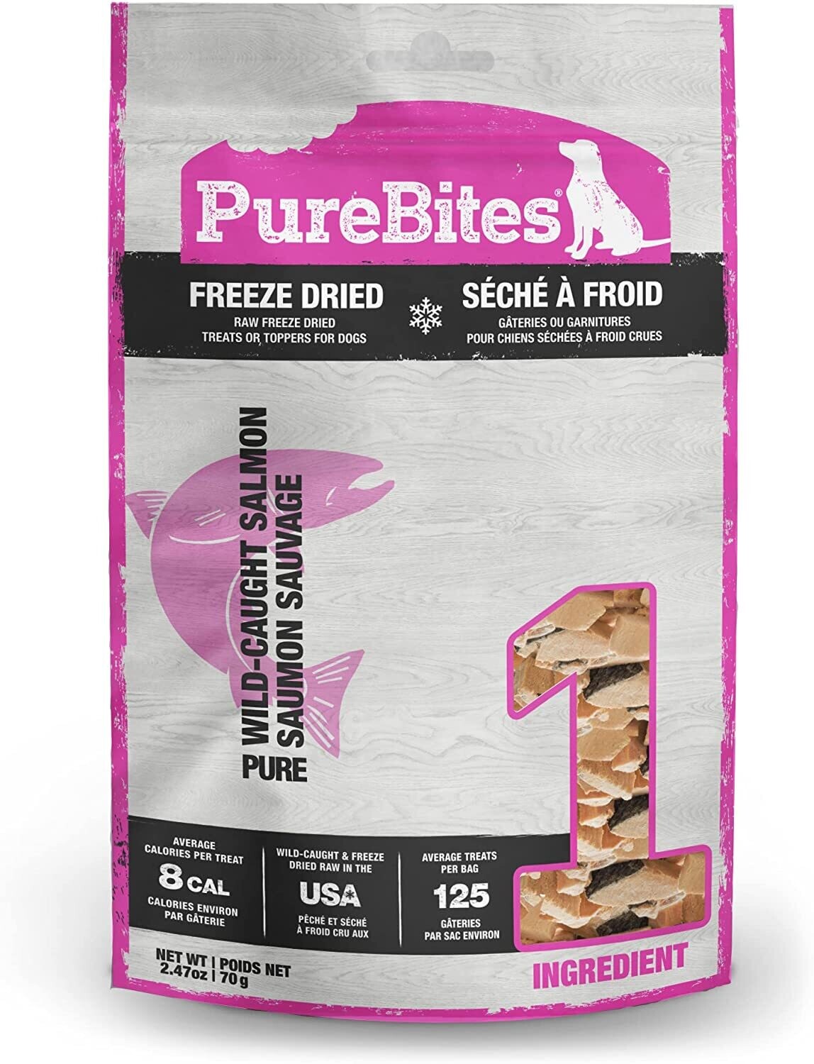 PureBites Salmon Freeze Dried Dog Treats 70g