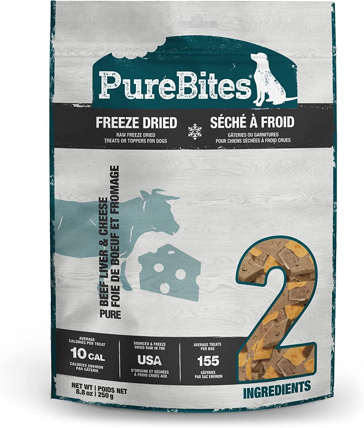 Purebites Freeze-Dried Beef & Cheese Dog Treat 250g