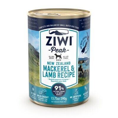ZIWI Dog Mackerel & Lamb Wet Can 390g