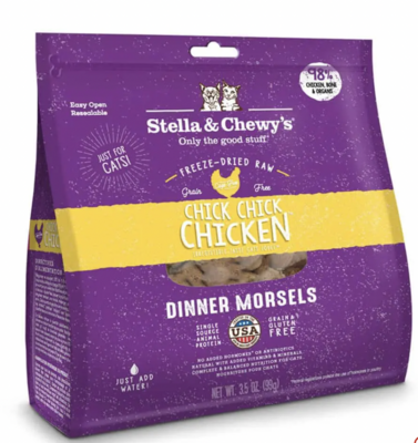Stella & Chewys Chick Chick Chicken Cat Freeze-Dried Raw Dinner Morsels 3.5oz