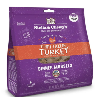 Stella & Chewys Yummy Lickin' Turkey Cat Freeze Dried Raw Dinner Morsels 3.5oz
