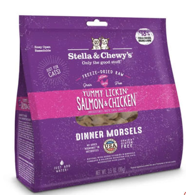 Stella & Chewys Yummy Lickin' Salmon&Chicken Cat Freeze Dried Raw Dinner Morsels 3.5oz
