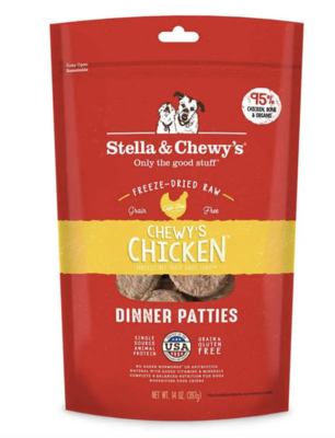 Stella & Chewys Chicken Dog Freeze Dried Raw Dinner Patties 14oz
