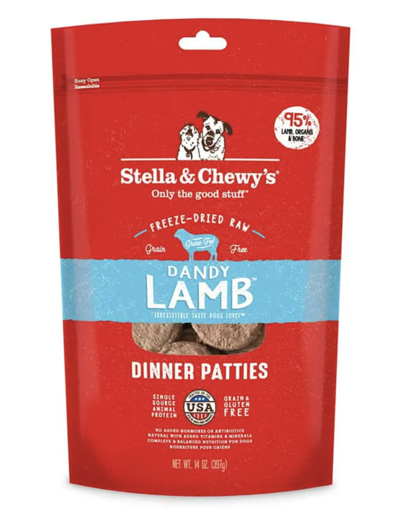 Stella & Chewys Dandy Lamb Dog Freeze Dried Raw Dinner Patties 5.5oz