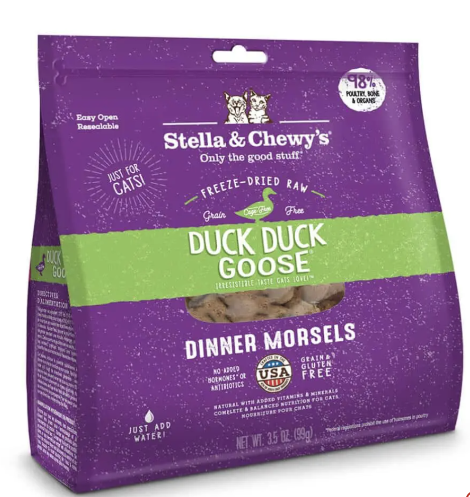 Stella & Chewys Duck Duck Goose Cat Freeze-Dried Raw Dinner Morsels 18oz