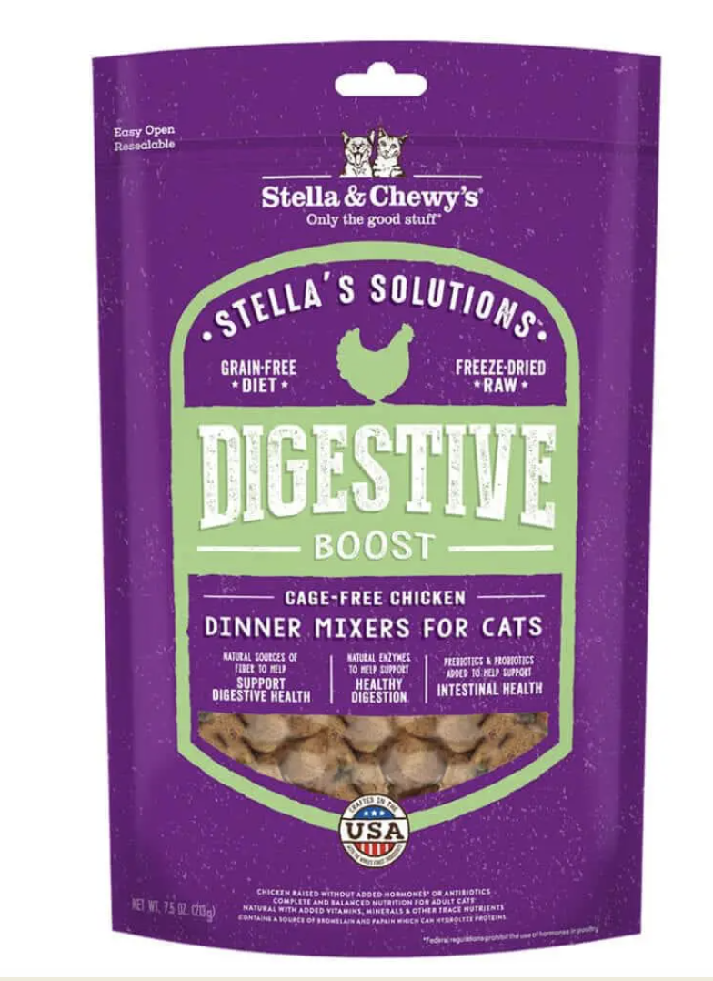 Stella & Chewys Digestive Boost Cage Free Chicken Freeze Dried Dinner Mixers for Cat 7.5oz