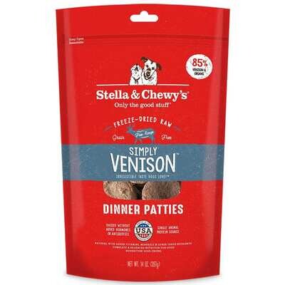 Stella & Chewys Simply Venison Dog Freeze-Dried Raw Dinner Patties 14oz