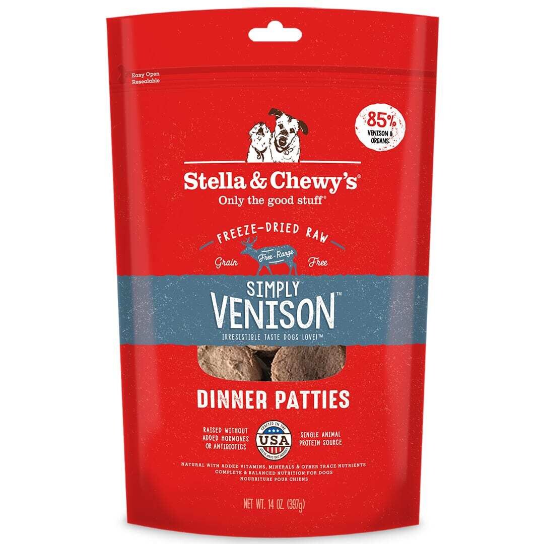 Stella & Chewys Simply Venison Dog Freeze-Dried Raw Dinner Patties 25oz