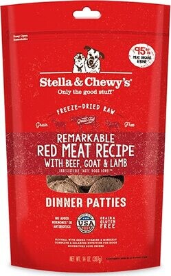 Stella & Chewys Remarkable Red Meat Dog Freeze Dried Raw Dinner Patties 14oz
